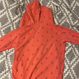 Salmon Colored Anchor Zip-Up